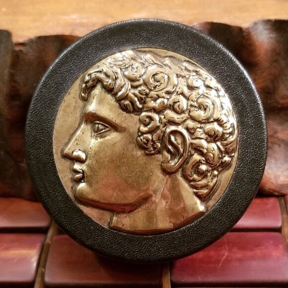 Vintage Mid Century Swank Arts of The World Jewelry Box Julius Caesar - Picture 1 of 4